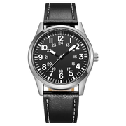 Aviator Works Pilot Collection Watch With Easy Reading 24H Display And Japanese Quartz Movement Luminous Dial 41mm Case