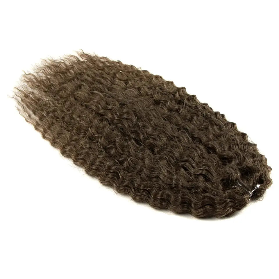 Ariel Hair synthetic twist crochet curly hair, 24 inch water wave braid, ombre brown–blonde bundle by Simples Market