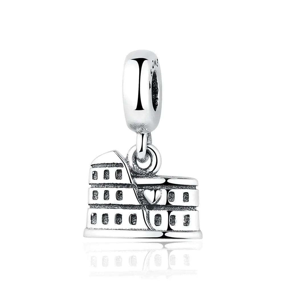925 Sterling Silver Travel Theme Charms Beads London Bus Paris Suitcase Sam Panda Bracelets Necklaces Women DIY Jewelry