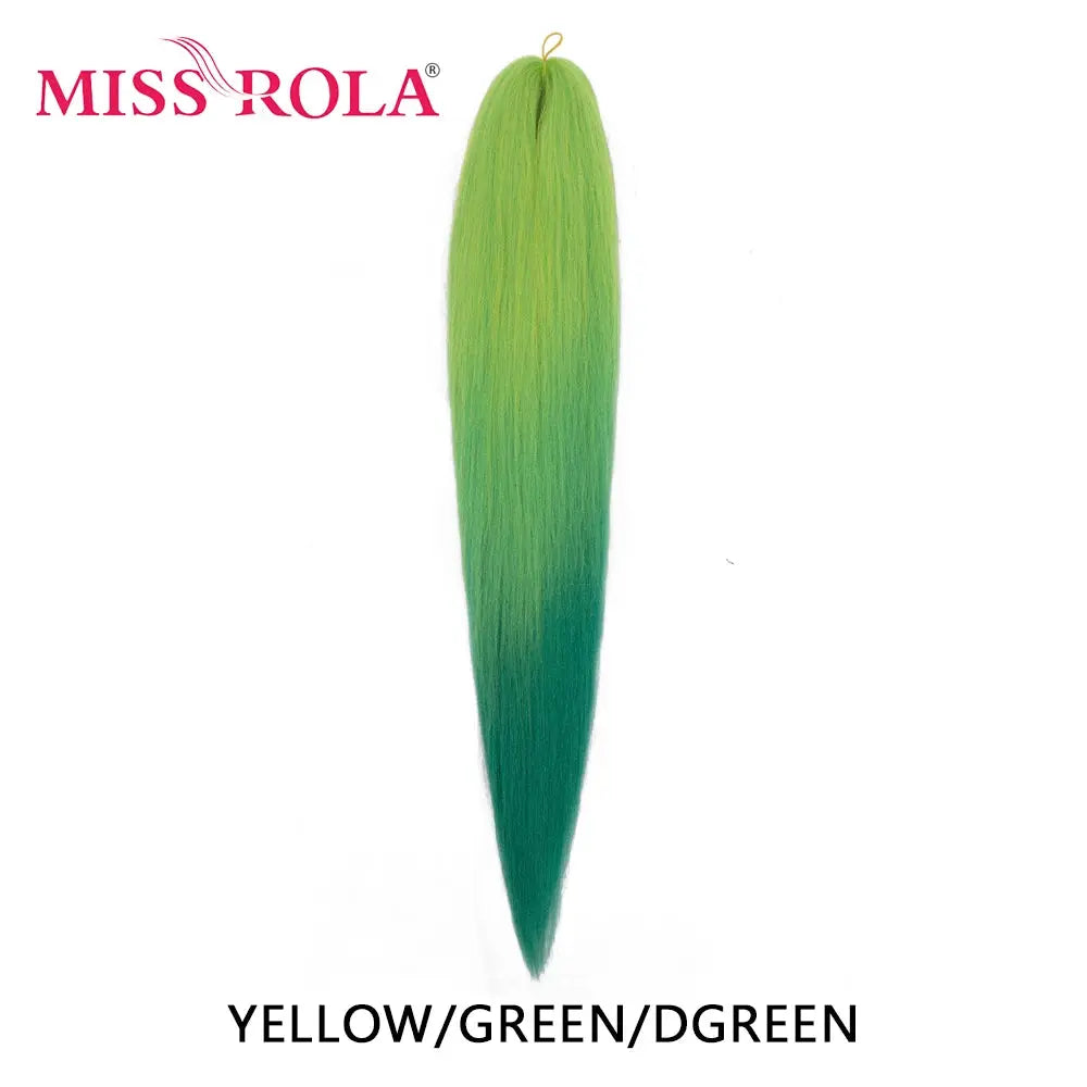 Miss Rola synthetic 30-inch Kanekalon hair braid in yellow-green gradient