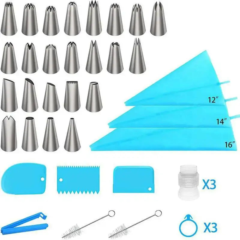 Stainless Steel Pastry Bag And Nozzle Set For Cake Decorating Confectionery Tools And Kitchen Accessories