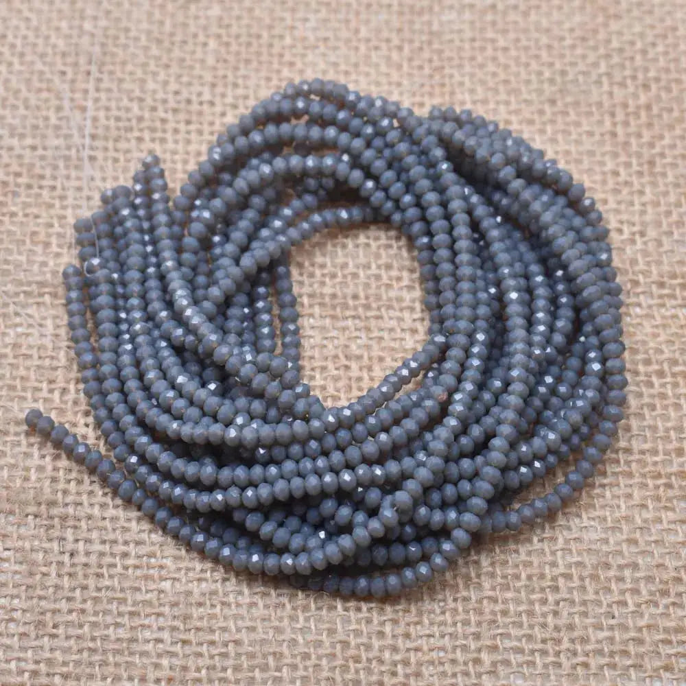 Yanqi Rondelle Crystal Beads 2mm 3mm 4mm Faceted Round Glass Beads for Jewelry Making DIY Spacer Beads
