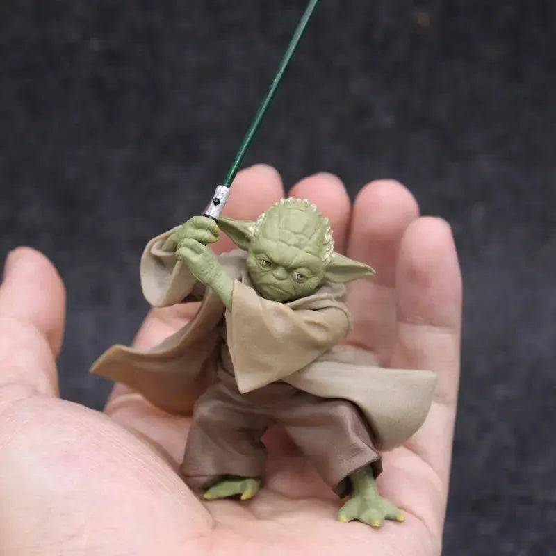 Star Wars Master Yoda Action Figure with Lightsaber Toy Collectible PVC Figure Authentic Poseable