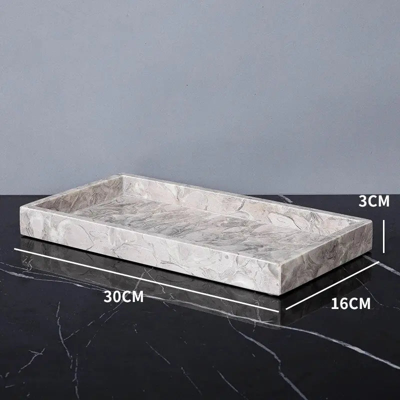 Natural marble bathroom soap dish tray, rectangular 30x16x3 cm