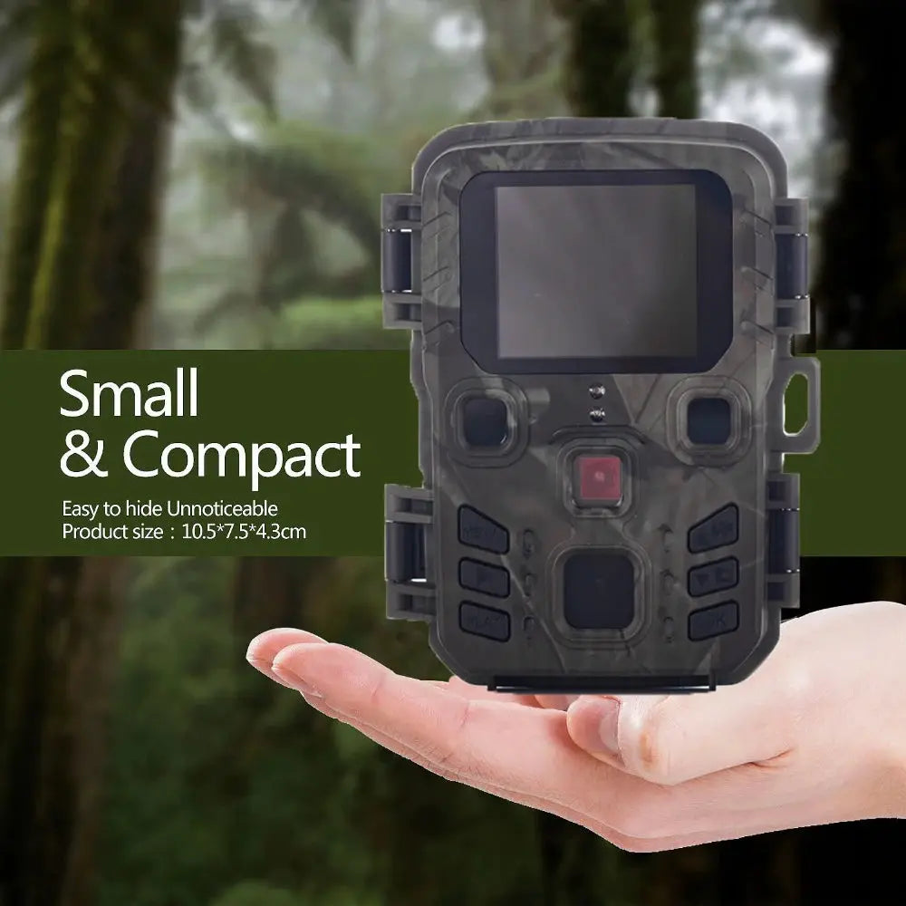 Suntekcam wireless camouflage hunting camera, 20MP/1080P, IP65 waterproof, compact handheld device held in hand