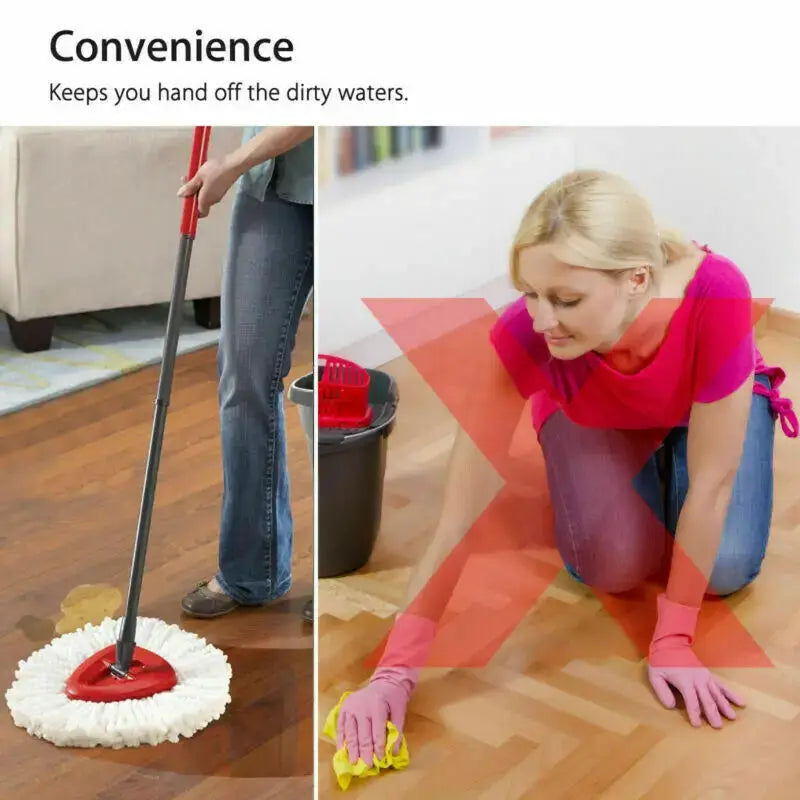Simples Market Easy Wring and Clean Floor Mop Turbo Microfibre replacement mop head with white fibers and red center