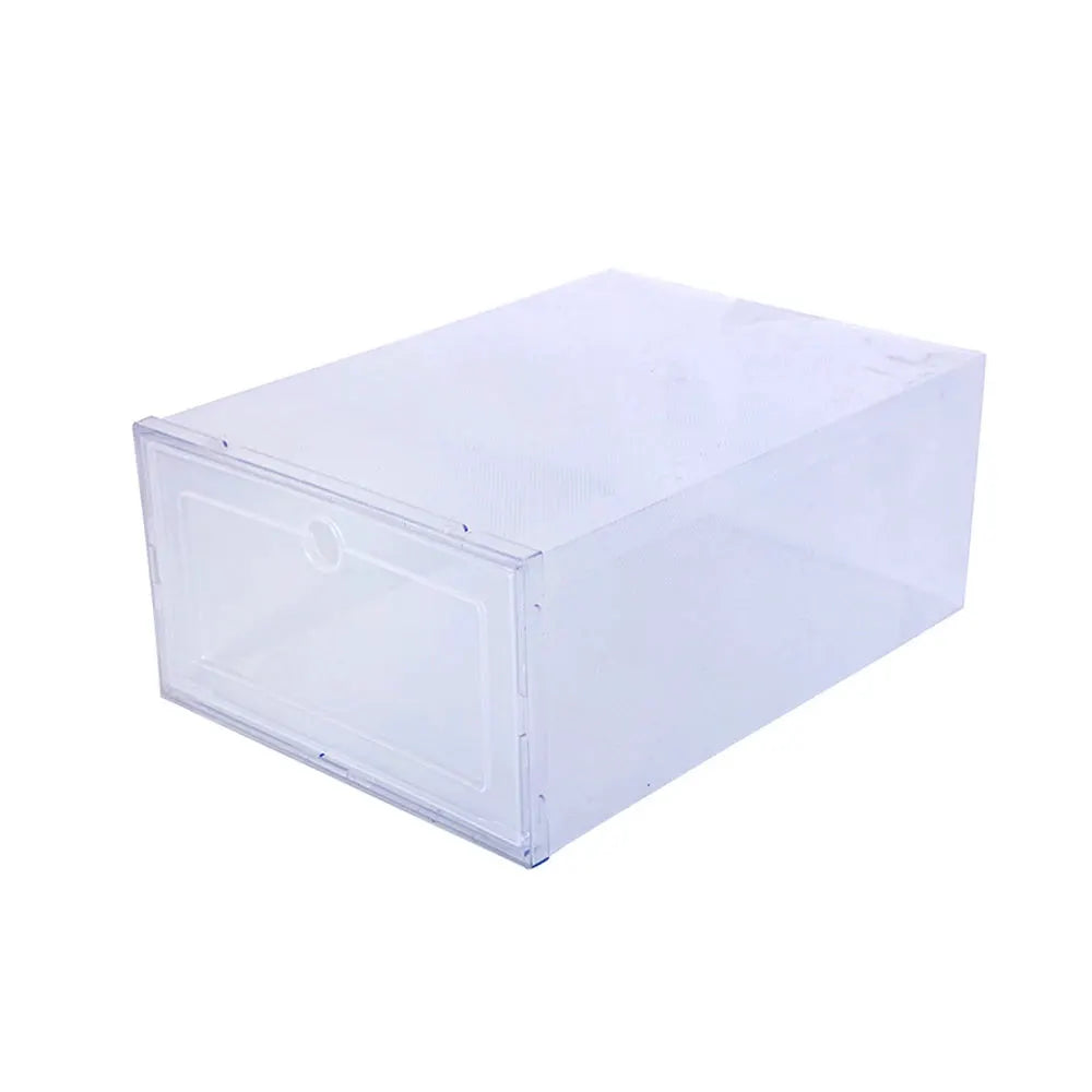 6 Pack Transparent Thickened Foldable Shoe Boxes Dustproof Stackable Storage Organizers For Shoes