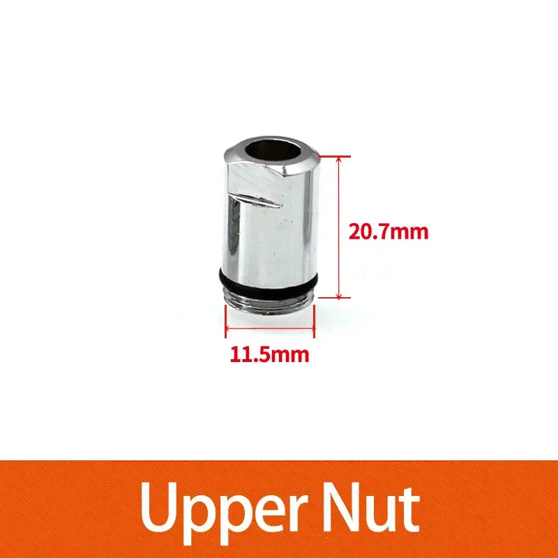 Upper Nut for shower faucet, chrome-plated with rubber gasket, Simples Market, 20.7mm high x 11.5mm wide