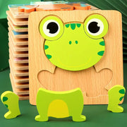 3D Wooden Puzzle For Kids Cartoon Animals And Traffic Theme Jigsaw Early Learning Cognition Toy
