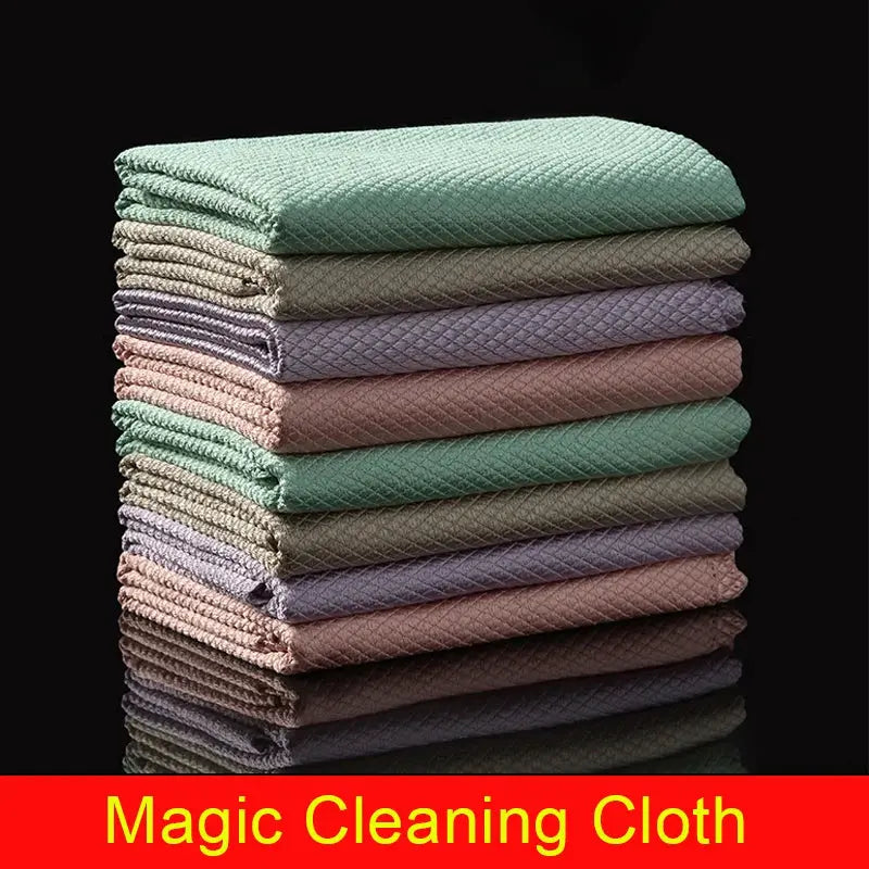 10pc microfiber lint-free cleaning cloths by Simples Market in assorted colors for glass, windows, car