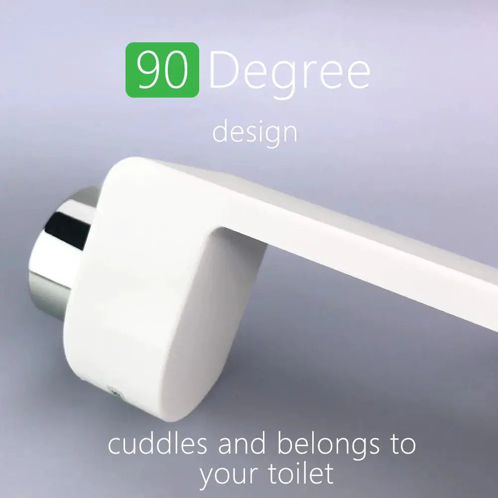 Small bidet toilet seat attachment with dual spray nozzles, white plastic by Simples Market