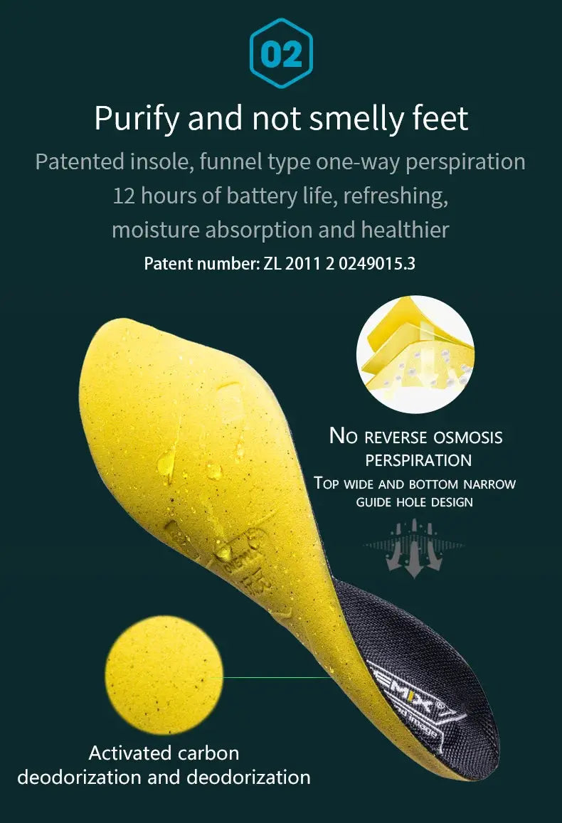 Yellow activated-carbon deodorizing shoe insole for odor control and moisture absorption