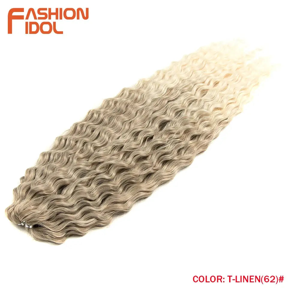 Ariel Hair synthetic twist crochet curly hair, 24 inch water wave braid extension in blonde brown ombre, Simples Market