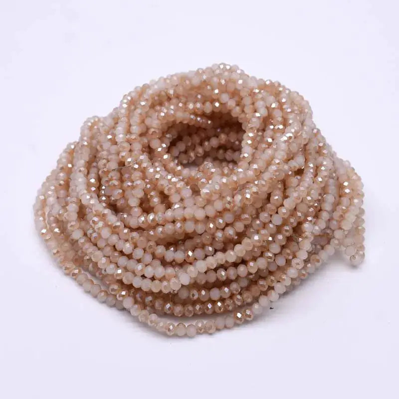 Yanqi Rondelle Crystal Beads 2mm 3mm 4mm Faceted Round Glass Beads for Jewelry Making DIY Spacer Beads