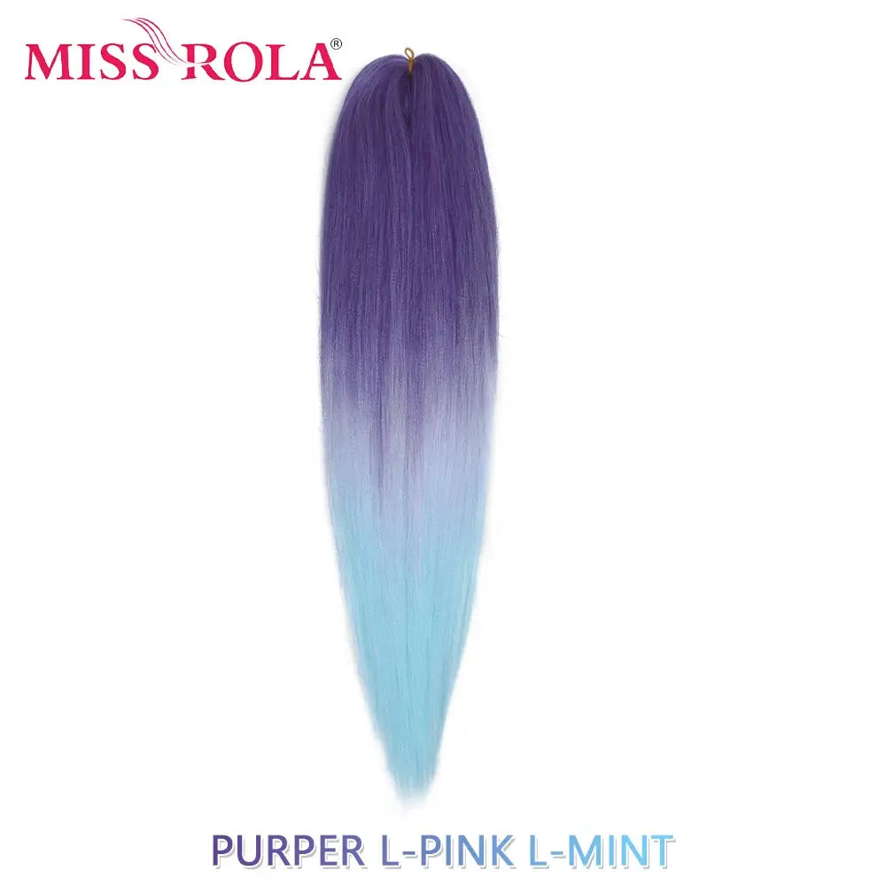 Miss Rola synthetic 30in Kanekalon hair braid, yaki straight, gradient purple to mint blue