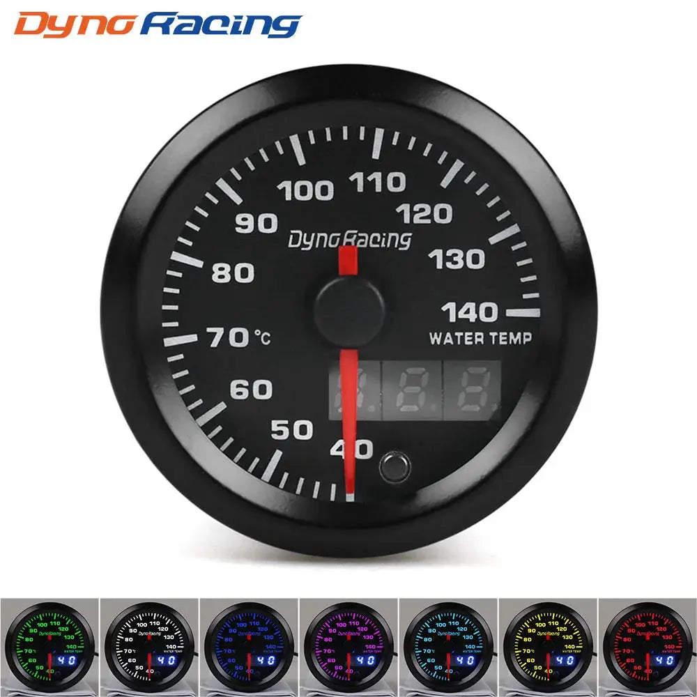 DynoRacing 2-inch 52mm LED dual-display car gauge with 7-color for boost, water temp, oil pressure, voltmeter, AFR, EGT
