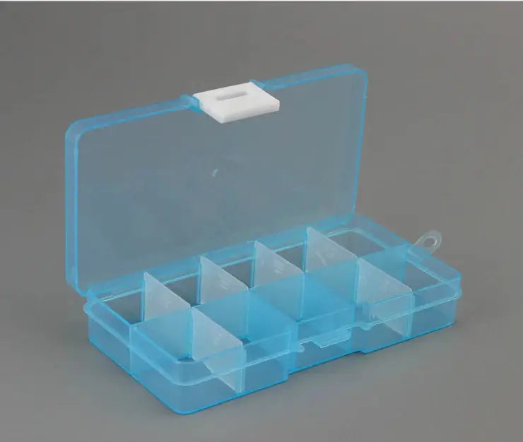 10 Slot Adjustable Plastic Jewelry Organizer Box For Beads And DIY Jewelry Making Craft Storage Case