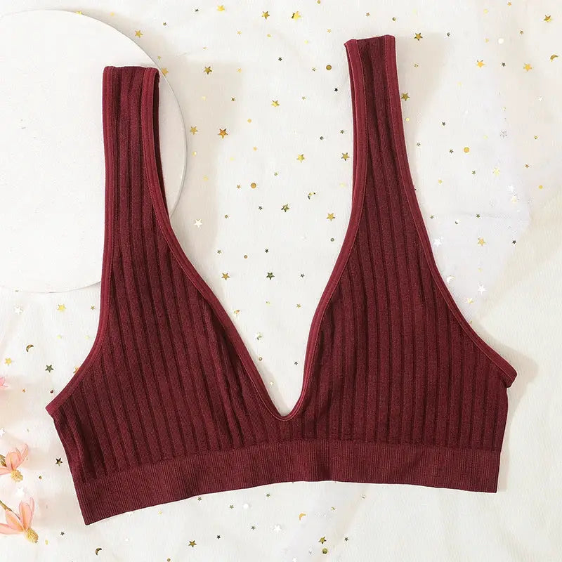 VivaLuxe Deep V Neck Wireless Bralette Seamless Comfort With Push Up for Everyday Wear