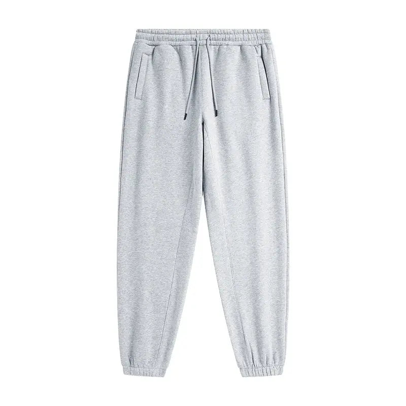 ZODF Trendy men's fleece jogger sweatpants, light gray 345gsm, loose retro fit by Simples Market