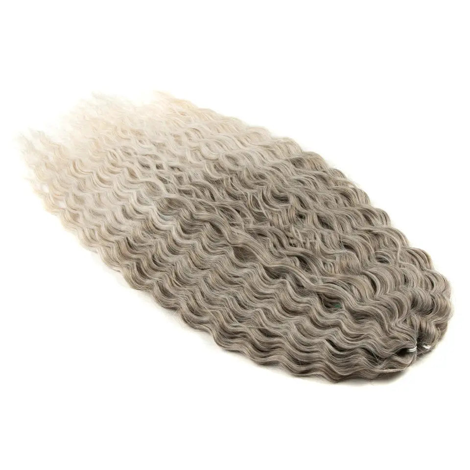 Ariel Hair synthetic crochet water-wave curly hair extension, 24 inch, ombre blonde to brown