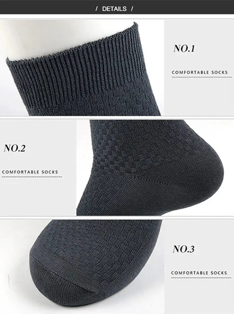 10 pairs men's bamboo fiber compression dress socks in black, plus size 42–45, Simples Market