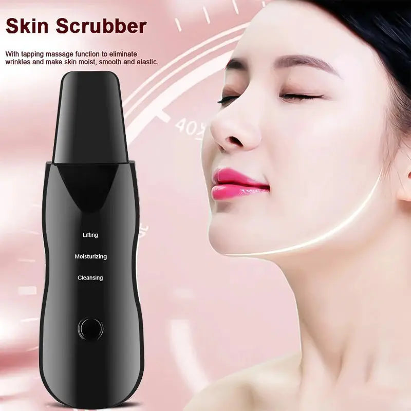 Ultrasonic Vibration Face Spatula Skin Scrubber Blackhead Remover Pore Cleaner Deep Clean Facial Tool