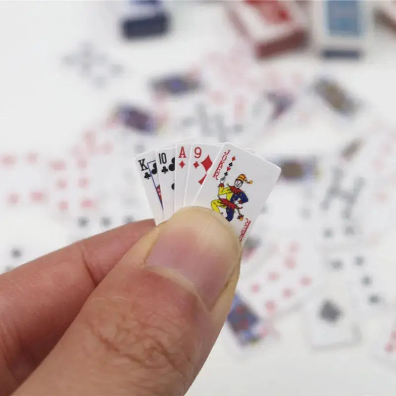 Funny Cute Mini Playing Cards for Poker Games Spoof Gifts Travel Toys Prank Props Dollhouse Miniature Cards