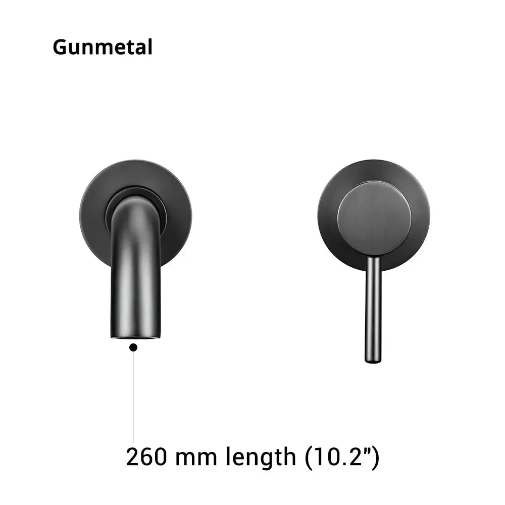 Bathroom basin faucet Simples Market gunmetal wall-mounted with 260 mm reach and single lever