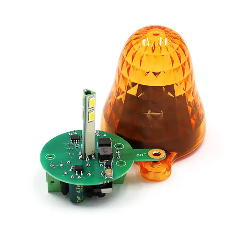 Outdoor LED strobe beacon with orange dome, wall-mount alarm light by Simples Market