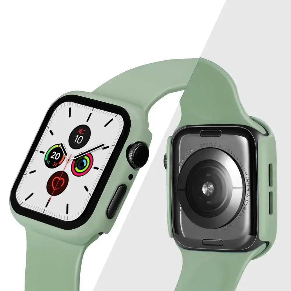 Tempered glass screen protector and case for Apple Watch, mint green, 40–45mm, Simples Market