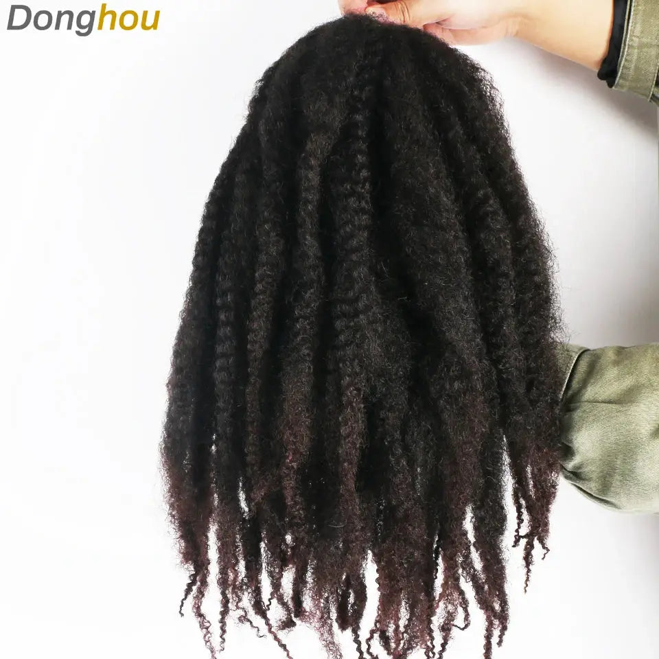 Marley Hair 18in synthetic braiding hair, ombre black–brown–blonde, Simples Market