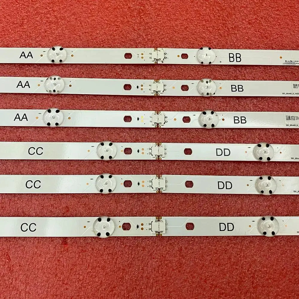Simples Market 12-piece LED backlight strip set for TV with AA–DD labels