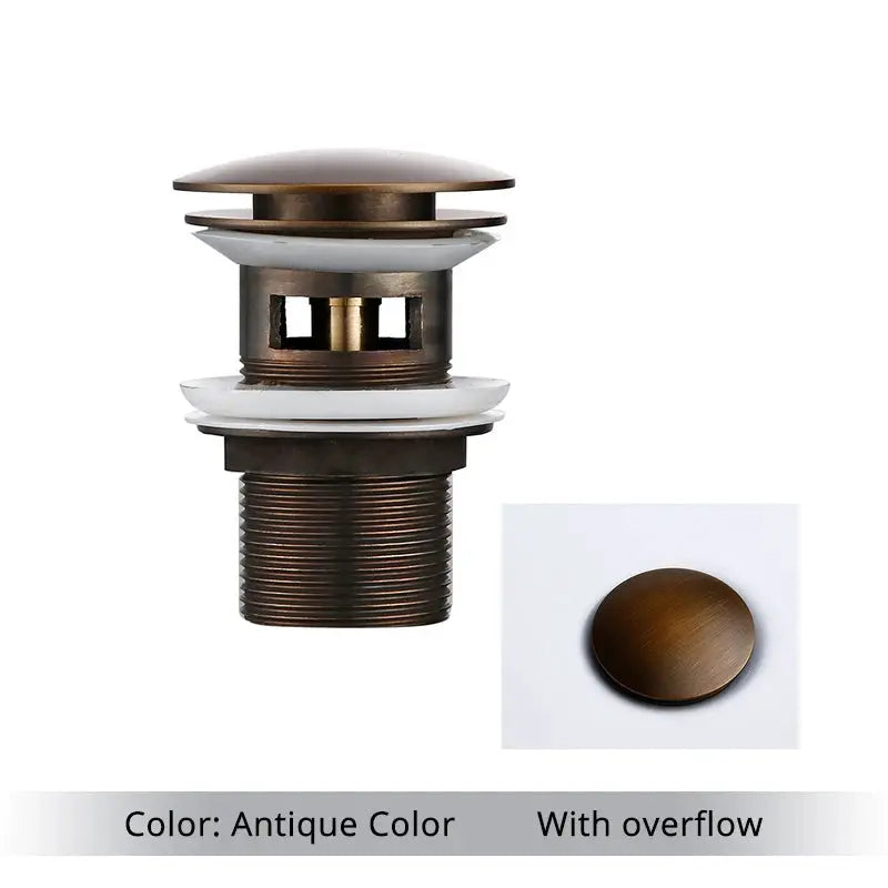 Bagnolux antique bronze pop-up sink drain stopper for vessel sink with overflow