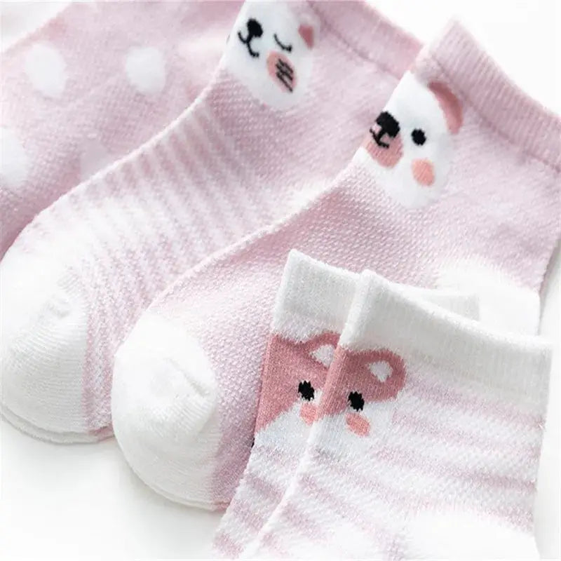 5 Pairs Baby Socks 0 To 24 Months Infants Cotton Mesh Boys Girls Newborn Toddler First Walkers Accessories Lawadka
