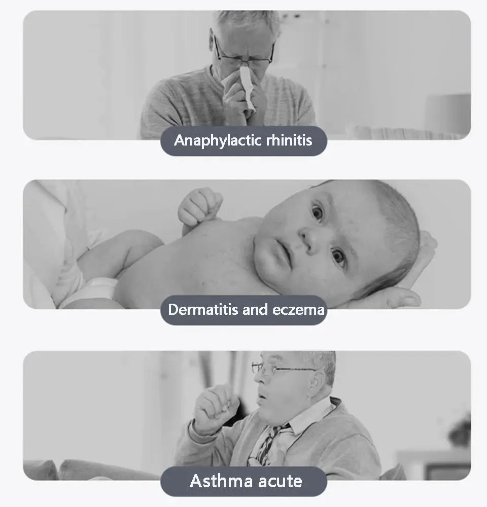 Smooth waterproof pillow cover by Simples Market; allergy infographic showing rhinitis, dermatitis and asthma