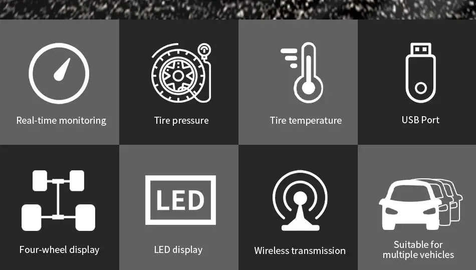 Simples Market Car TPMS USB wireless digital tire pressure alarm system with 4 sensors
