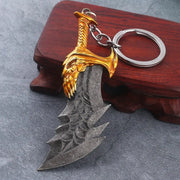 God Of War Kratos Sword Keychain Pendant Zinc Alloy Antique Silver Finish For Keys Backpacks And Bags
