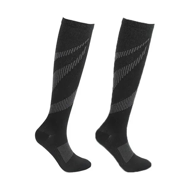 Compression Socks For Varicose Veins And Sports Knee High Nylon Medical Nursing Stockings Anti Fatigue Black