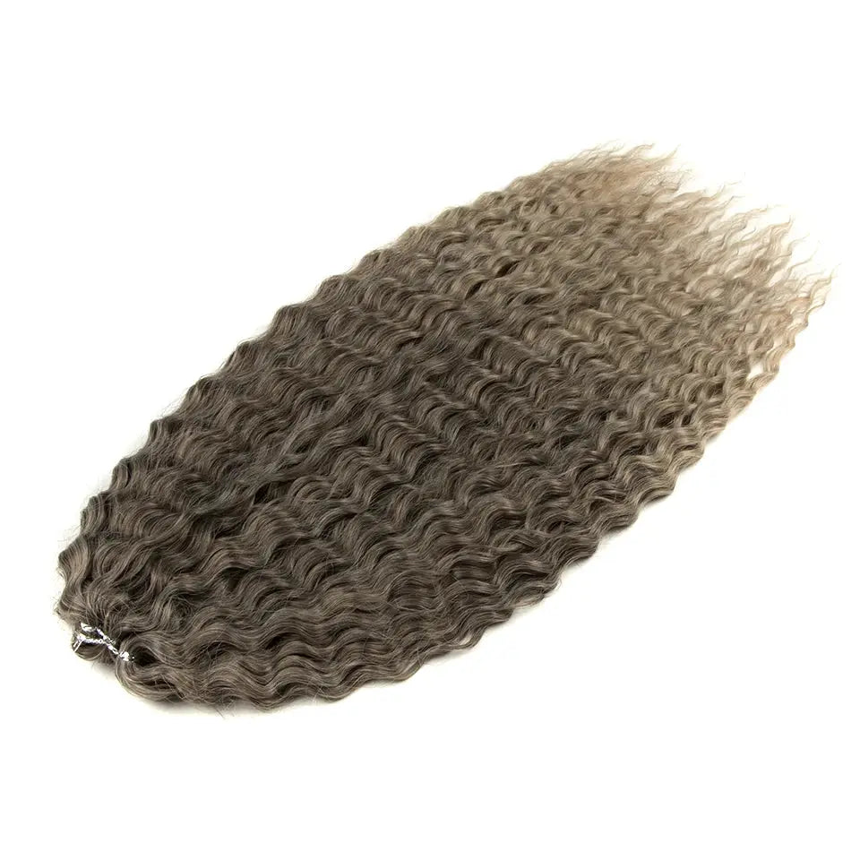 Ariel Curl water-wave crochet hair extensions by Simples Market, 22in, synthetic, ombre brown shade