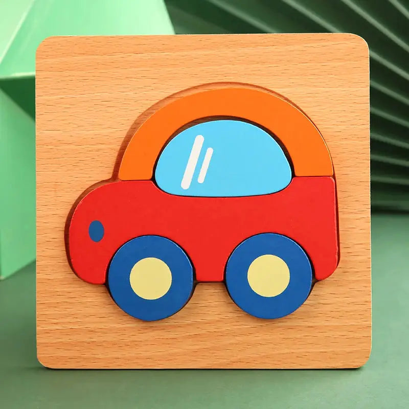 3D Wooden Puzzle For Kids Cartoon Animals And Traffic Theme Jigsaw Early Learning Cognition Toy