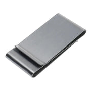 Slim glossy stainless steel money clip wallet with bill clamp