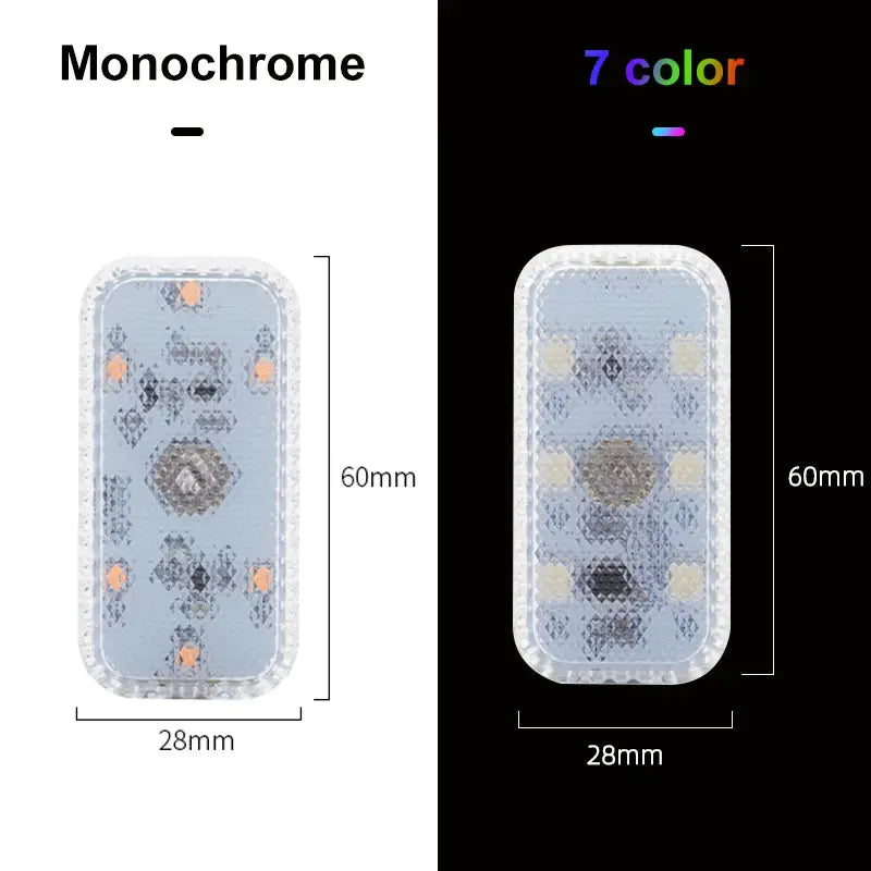 Mini Wireless LED Car Interior Light With Touch Control USB Rechargeable For Door Panels Footwells Trunk Ceiling Roof