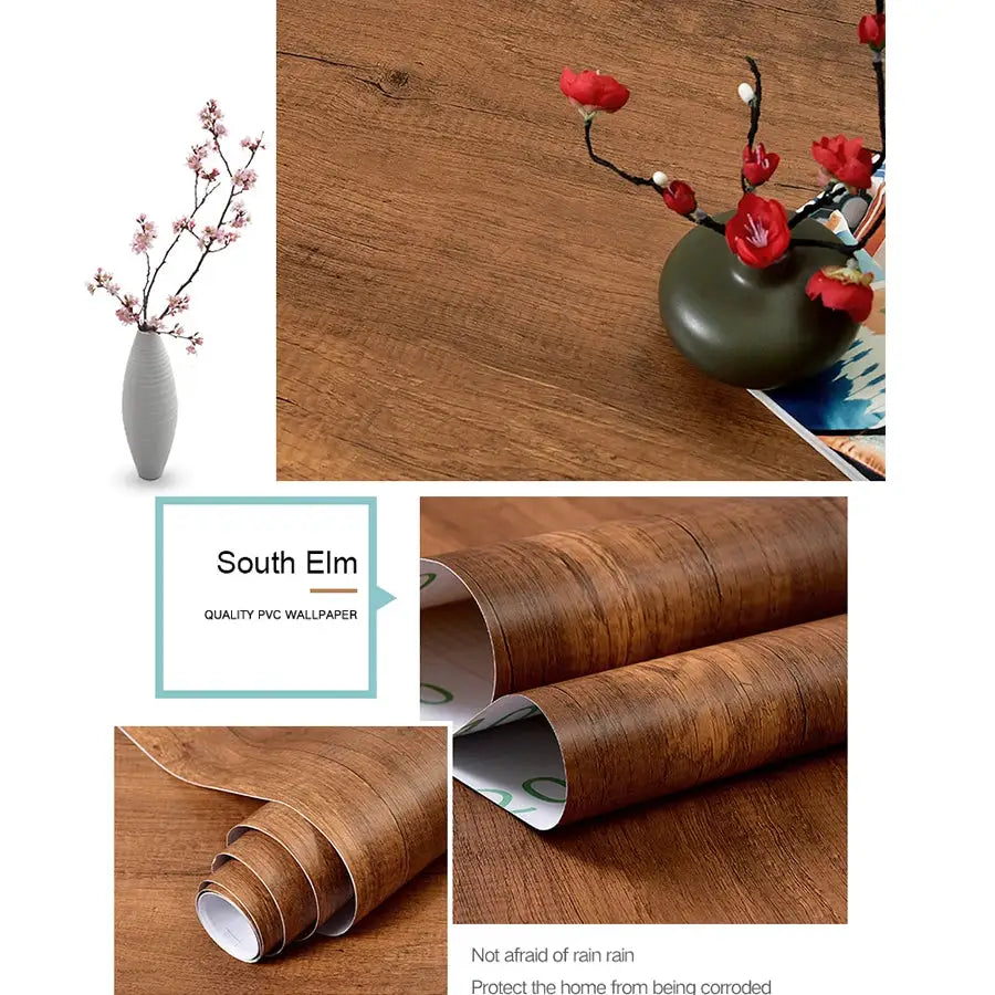 NovaWood PVC Waterproof Self Adhesive Wallpaper Roll Realistic Wood Grain Vinyl For Furniture Cabinets And DIY Decor