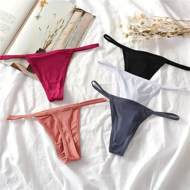 FINETOO 5-piece thong set for women in assorted colors by Simples Market