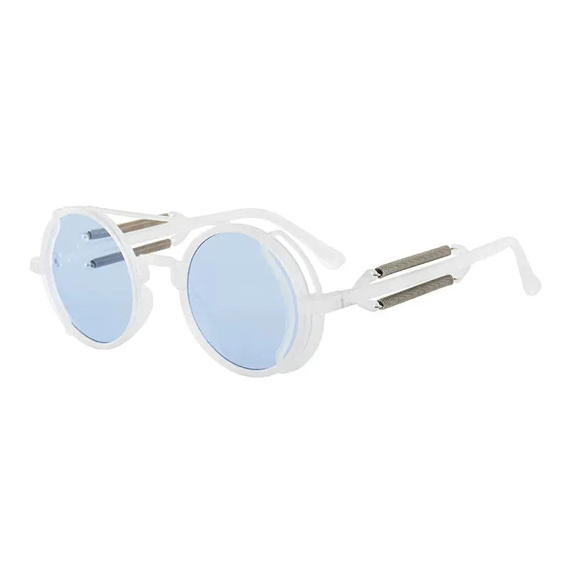 RMM Gothic Steampunk Round Sunglasses Unisex Retro PC Frame Luxury Designer High Quality Mirrored Lenses