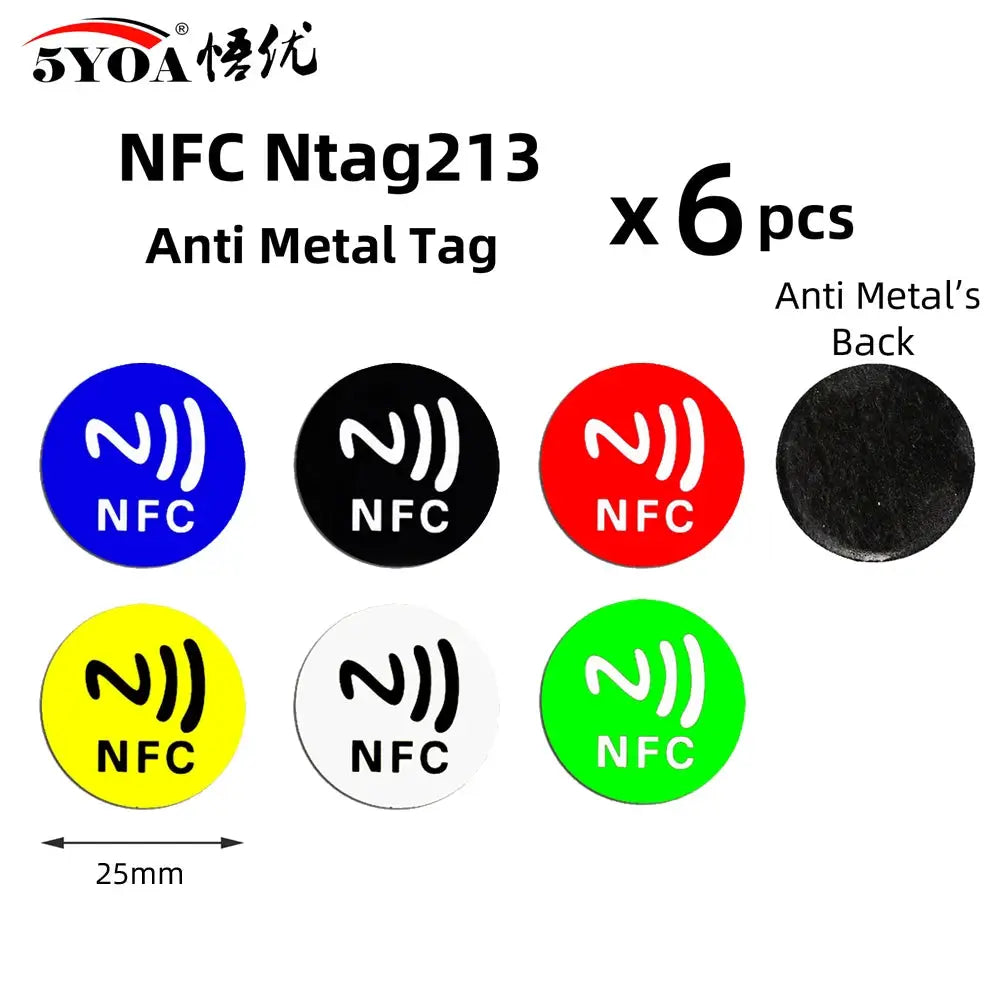 6 Pcs NFC Ntag213 Ntag215 Ntag216 Tags Sticker 13.56MHz Universal RFID Labels For Amiibo And More