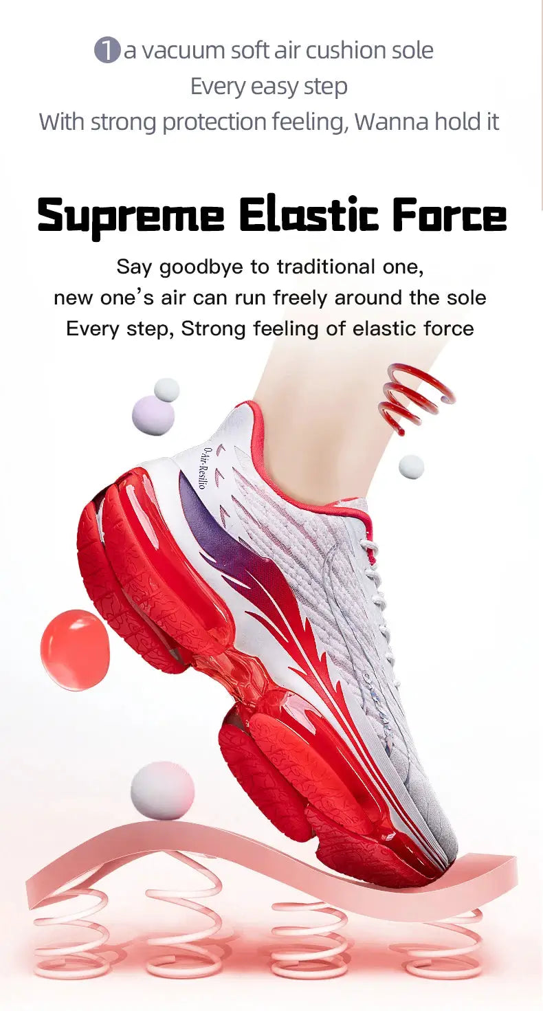 ONEMIX men's running shoes from Simples Market with breathable mesh upper and red air-cushion sole