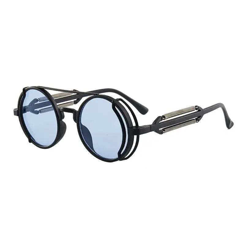 RMM Gothic Steampunk Round Sunglasses Unisex Retro PC Frame Luxury Designer High Quality Mirrored Lenses