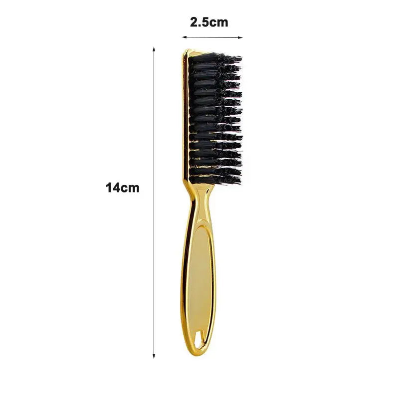 Plastic Handle Hairdressing Soft Hair Cleaning Brush Barber Neck Duster Broken Hair Remove Comb Hair Styling Tools Comb Gold - Simples Market
