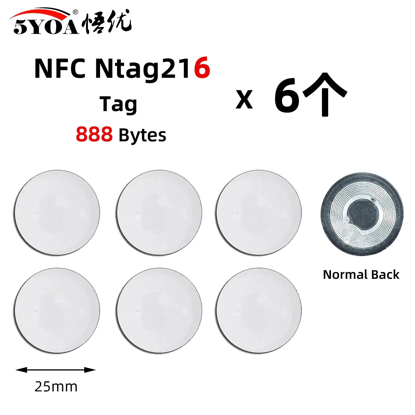 6 Pcs NFC Ntag213 Ntag215 Ntag216 Tags Sticker 13.56MHz Universal RFID Labels For Amiibo And More